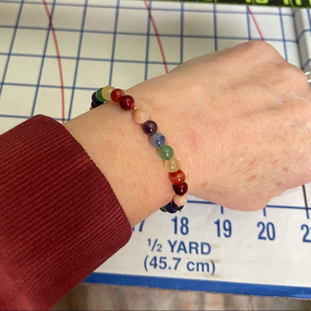 Chakra Bracelet with natural stones Reiki infused - Picture 9 of 12